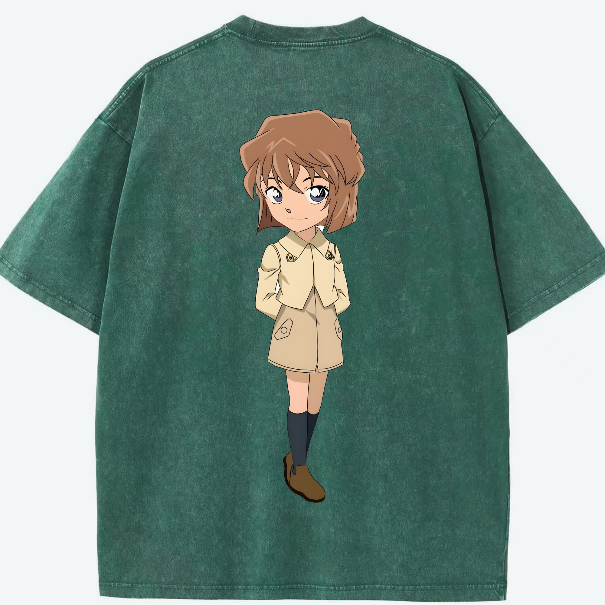 （画像用） 名探偵コナン 灰原 哀 はいばら あい Detective Conan Anita Hailey、Vi Graythorn Haibara Ai 綿100% ヴィンテージ風 半袖Tシャツ（背面プリント）